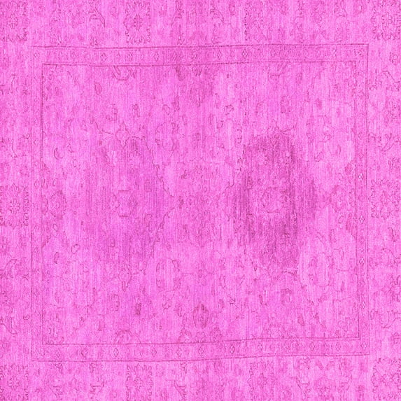 Ahgly Company Indoor Square Abstract Pink Modern Area Rugs, 7' Square