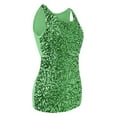 thumbnail image 4 of PrettyGuide Women Shimmer Glam Sequin Embellished Sparkle Tank Top Vest Tops L Green, Large, 4 of 8