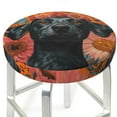 thumbnail image 3 of Balery Sunflower Black Dog Round Bar Stool Seat Covers Velvet Fabric Adjustable Protects from Scratches and Stains for 14-17 Inch Chair- 13 inch, 3 of 7