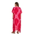 thumbnail image 5 of Beautybatik Fuchsia Women Hippie Tie Dye Caftan Kaftan Loungewear Maxi Plus Size Long Dress 4X, 5 of 5