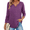Purple, variant on Boho Tops for Women Thanksgiving Long Sleeve Shirts V Neck Spring Casual Blouses Floral Printed Plus Size Tshirt