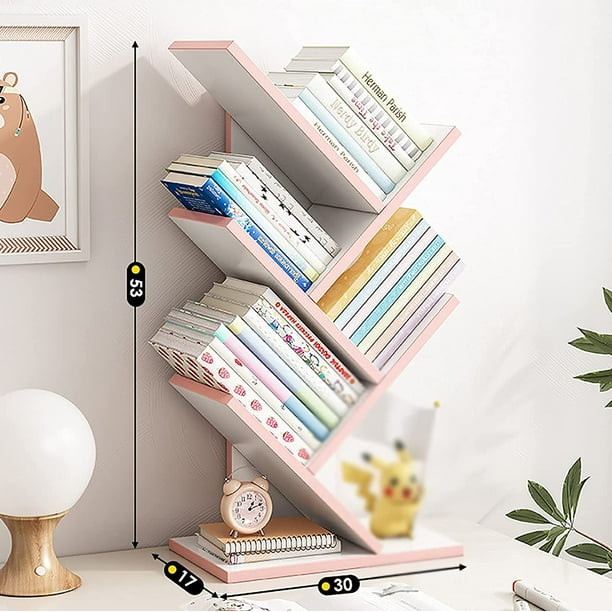 Rerii Small Bookshelf, 3 Tier Bookshelf for Small Spaces, 2 Shelf Bookcase  Kids, Book Storage Organizer Case Open Shelves for Bedroom Living Room