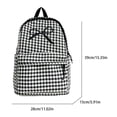 thumbnail image 2 of Grid Backpack Heavy Duty, Bowknot Embroidery School Backpack, Durable Student Bookbag for Elementary Primary Middle School, Black, 2 of 7
