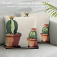 thumbnail image 3 of Shiartex Throw Pillow Cover Festival Gifts Hot Tropical Desert Succulents Plants Cactus Potted Summer Decor Decorative Home Sofa Chair Car Lumbar Throw Pillow Case Cushion Cover 12x12in, 3 of 5