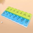 thumbnail image 3 of DQrwqpou Pastillero Portátil para 7 Días Almacenamiento Pastillas 2 Veces Al Día (pequeño Azul Y Verde), 3 of 6