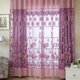 thumbnail image 1 of Cortina De Gasa Cortina de ventana de sombreado de gasa de tul floral (púrpura claro, 1 of 5