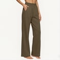thumbnail image 5 of VBVC Women's Wide Leg Stretchy Sweatpants , Casual Elastic Waist Pants For Women, Ladies' Loose Fit Soft Trousers with Pockets, Army Green , S-2XL, 5 of 7