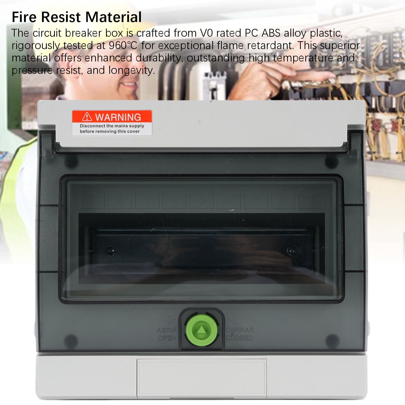 NFTIGB 4 Way Circuit Breaker Distribution Box IP66 Waterproof DIN Rail Enclosure for Indoor Outdoor Use, Lockable Electrical Panel Box with Accessories, 7.87 x 6.5 x 4.49 inches