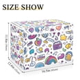 thumbnail image 5 of Yayeee Collapsible Cube Storage Bin with Lid Fabric Closet Decorative Basket with Handles, Purple Doodle Pattern, 5 of 7