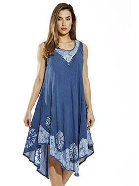 Riviera Sun Dress / Dresses for Women (Denim / Blue, 3X)