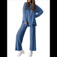 thumbnail image 1 of Conjuntos de Dos Piezas para Mujer, Camisetas de Larga A Juego, Pantalones Anchos y Chándales, Ropa de Otoño. Azul S, 1 of 10