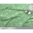thumbnail image 2 of Soimoi Green Heavy Canvas Fabric Anemone & Leaves Print Fabric by Yard 58 Inch Wide, 2 of 3