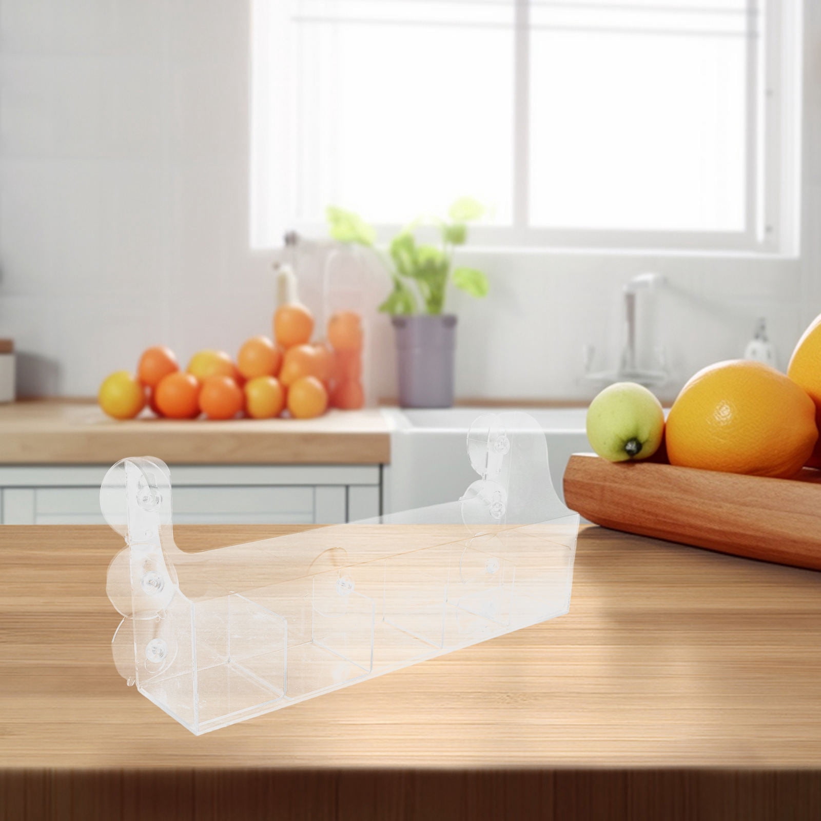 BESTYASH Clear Acrylic Fridge Shelf Organizer with Strong Cups for Kitchen Storage and Refrigerator Organization