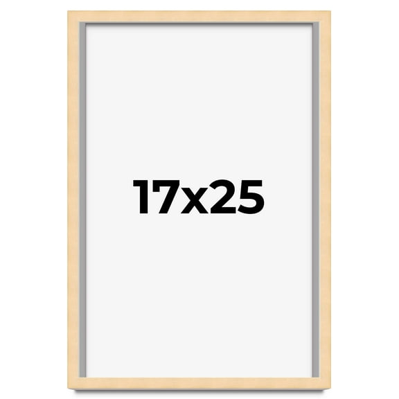17x25 Frame Natural Wood Picture Frame | 0.75 Inch Moulding Width | with UV Acrylic Plexiglass,