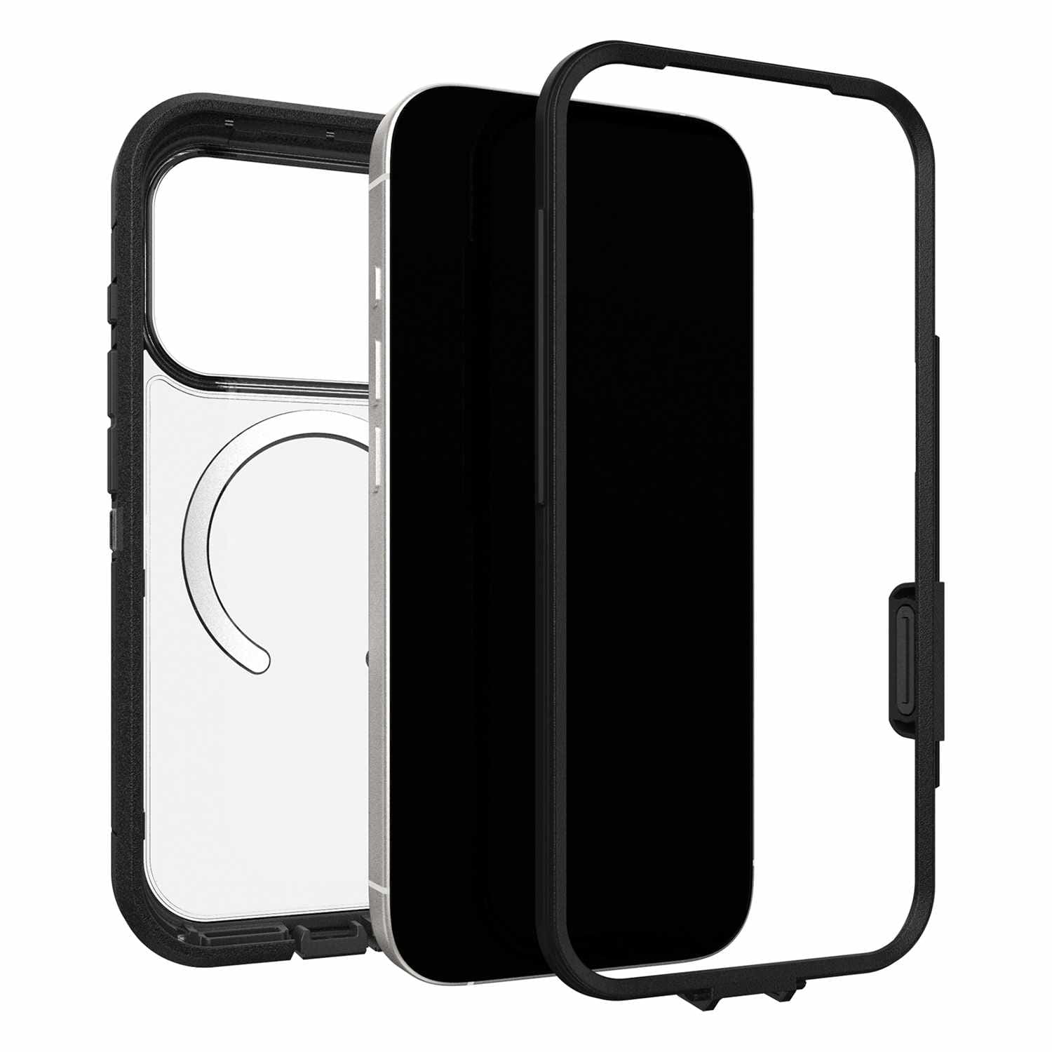 OtterBox Étui Defender Pro XT Clear MagSafe avec Contrôle de la Caméra Dark Side (Noir) pour iPhone 17( Pro 6.3)