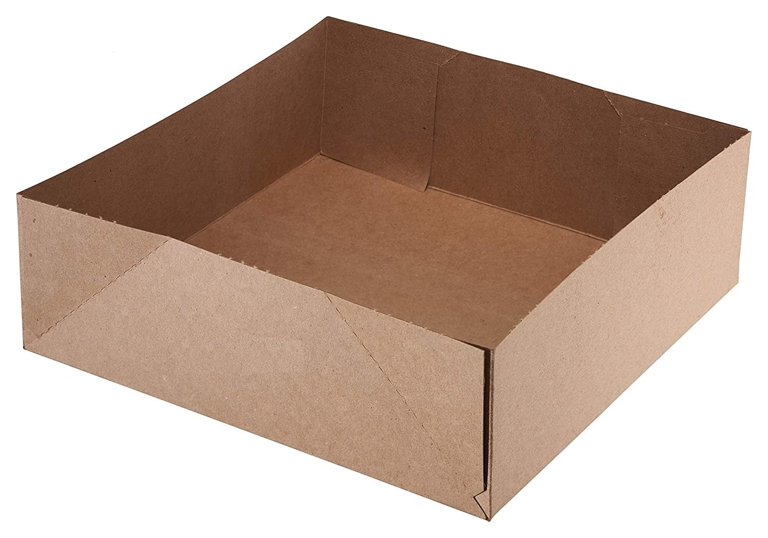 [200 Pack] Kraft Paperboard 4 Corner Pop Up Food Tray Carrier Food and Drink Stadium Tray