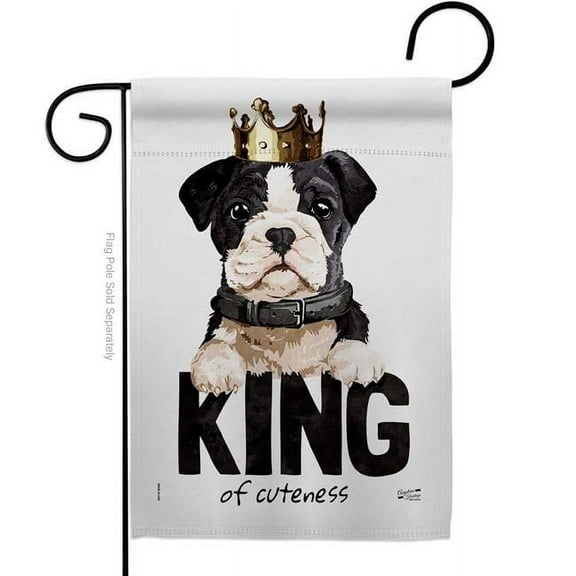 Angeleno Heritage G135525-BO King of Cuteness Animals Dog 13 x 18.5 in. Double-Sided Decorative Vertical Garden Flags for House Decoration Banner Yard Gift