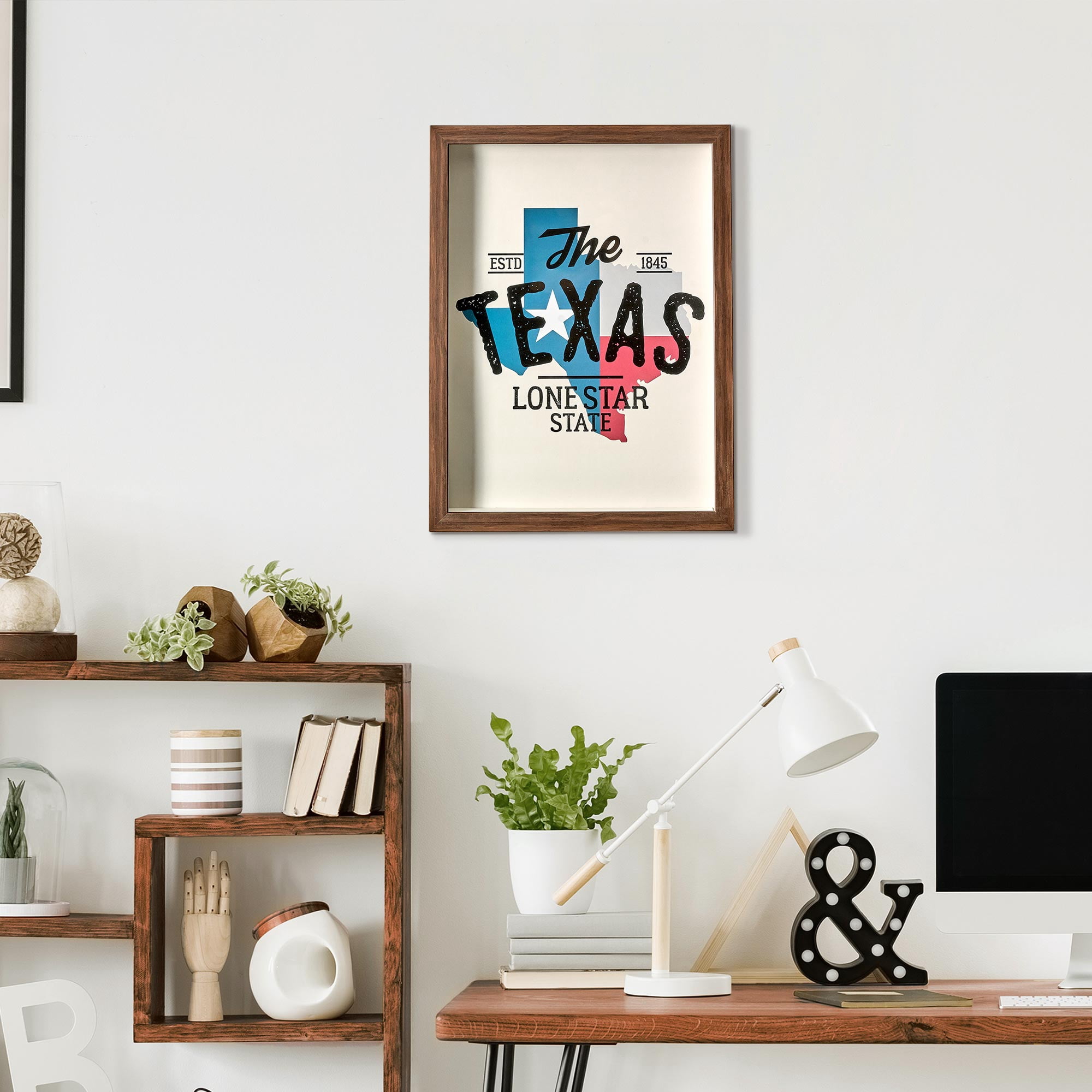 Crystal Art Gallery The Lone Star 18"x24" State Framed Print