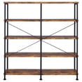 thumbnail image 6 of Analiese 63-inch 4-shelf Double Bookshelf Rustic Nutmeg, 6 of 9