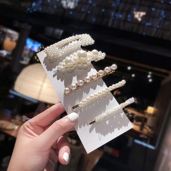 Elegant Beaded Geometric Style Hair Ornaments - 3, 4, 5 Piece Clips