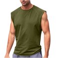 thumbnail image 2 of USNSM Men's Quick Dry Lightweight Breathable Athletic Tank Top Workout Gym Running Short Sleeve Solid Color Crewneck T-Shirt Green L, 2 of 7