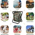 thumbnail image 6 of Folding Stool Backpack Insulated Cooler Bag, Collapsible Camping Hunting Fishing Multifunction Chair with Front Pocket and Bottle Pocket for Outdoor Events, Hiking,   avel, Beach, 6 of 6