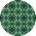 thumbnail image 1 of Ahgly Company Machine Washable Indoor Round Transitional Dark Blue Grey Blue Area Rugs, 4' Round, 1 of 7