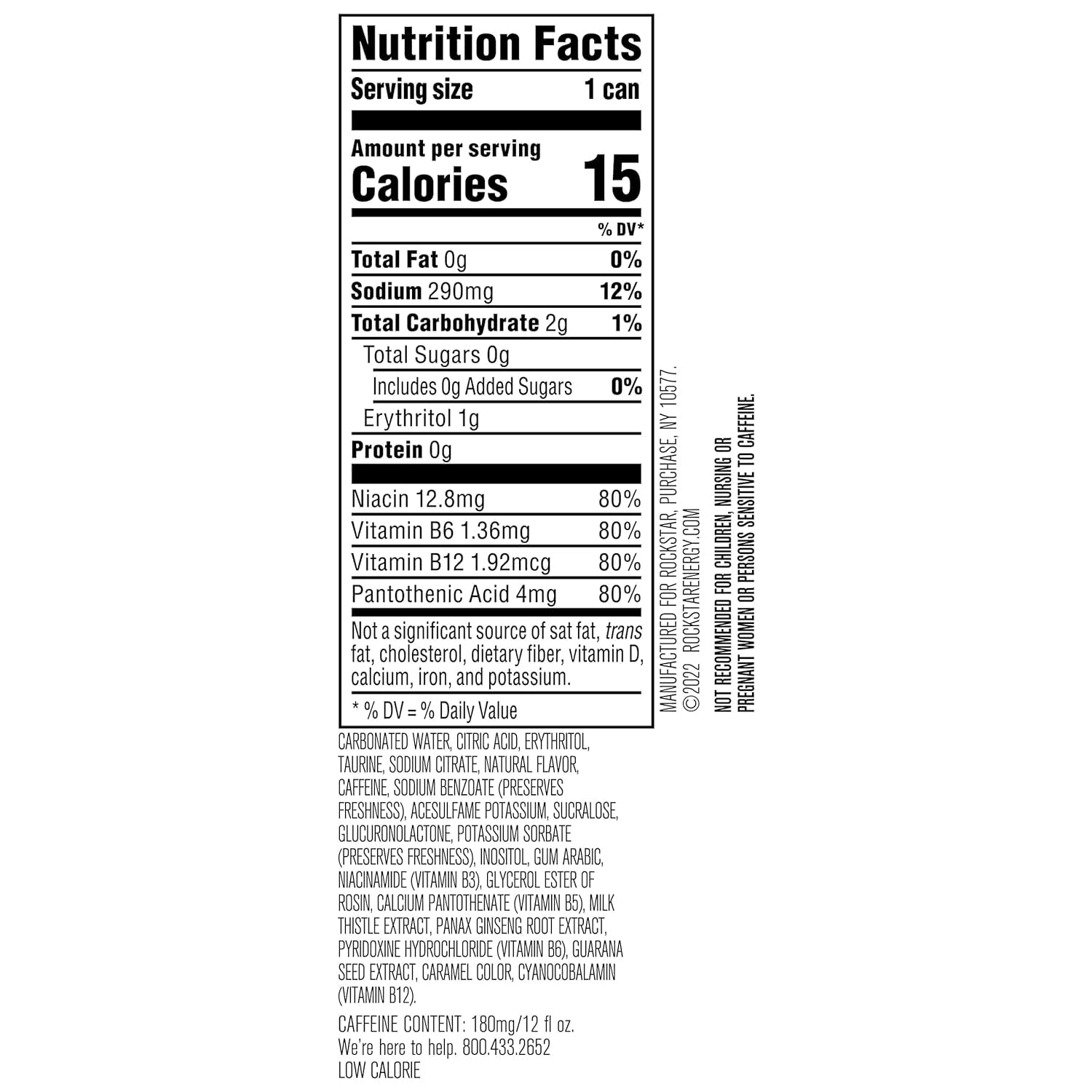 Rockstar Pure Zero Energy Drink, Silver Ice, 16oz Cans (12 Pack) (Packaging May Vary)