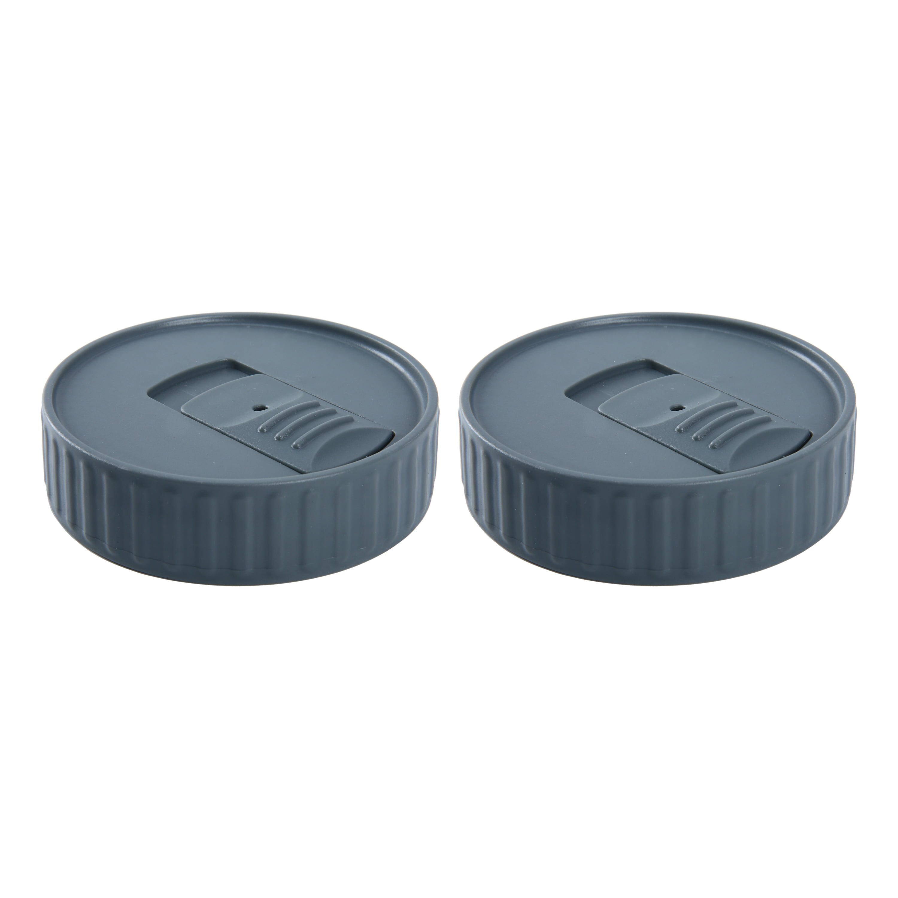 (2 pack) Mainstays BPA-Free Plastic Mason Jar Lids for Drinking – Dishwasher Safe Gray Canning Jar Lids