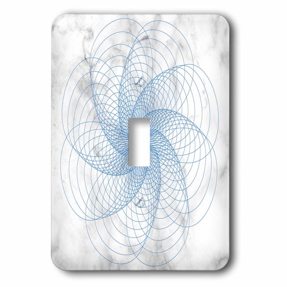 3dRose Marble image with spirograph blue design - Single Toggle Switch (lsp_304452_1)