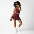 thumbnail image 4 of YITTY Active Women's UltraLuxe High-Waist Tennis Skirt with Built-in Shorts, Athleisure, 4-Way-Stretch, Built-in Shorts, Burgundy, 3X, 4 of 7