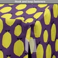 thumbnail image 4 of Purple and Yellow Dog Crate Cover, Cartoon Design Animated and Repetitive Lemon Prints on Plain Backdrop, Easy to Use Pet Kennel Cover for Medium Large Dogs, 35" x 23" x 27", Quartz, by Ambesonne, 4 of 6