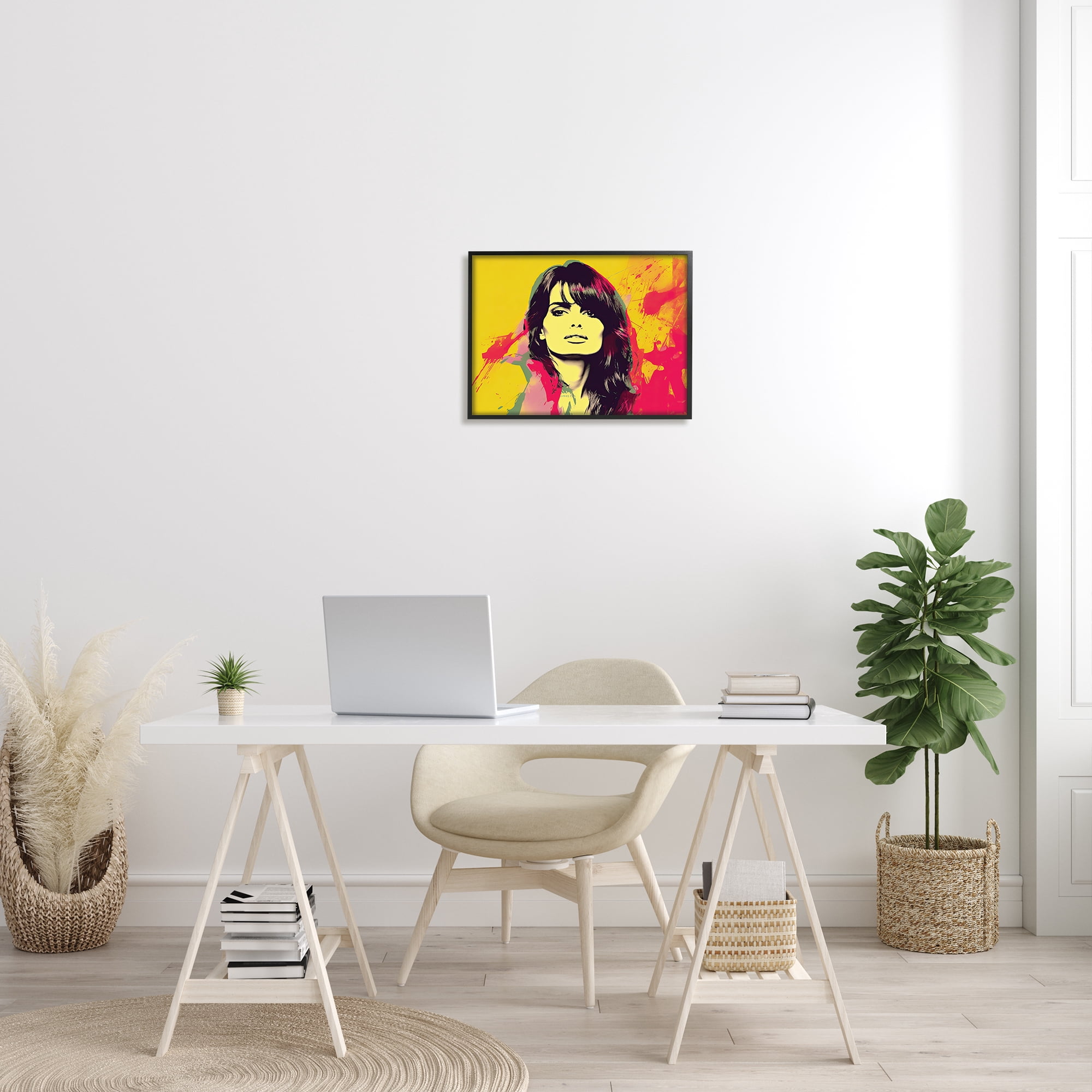 Stupell Industries Modern Penelope Cruz Abstract Painting Black Framed Art Print Wall Art, 20 x 16
