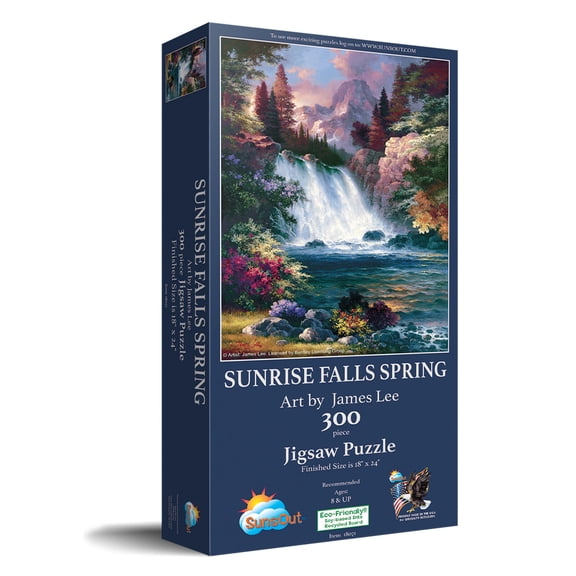 SUNSOUT INC - Sunrise Falls Spring - 300 pc Jigsaw Puzzle by Artist: James Lee - Finished Size 18" x 24" - MPN# 18071