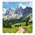 thumbnail image 3 of Ambesonne Nature Shower Curtain, Pathway to Forest Alps, 69"Wx75"L, Green White Blue, 3 of 5