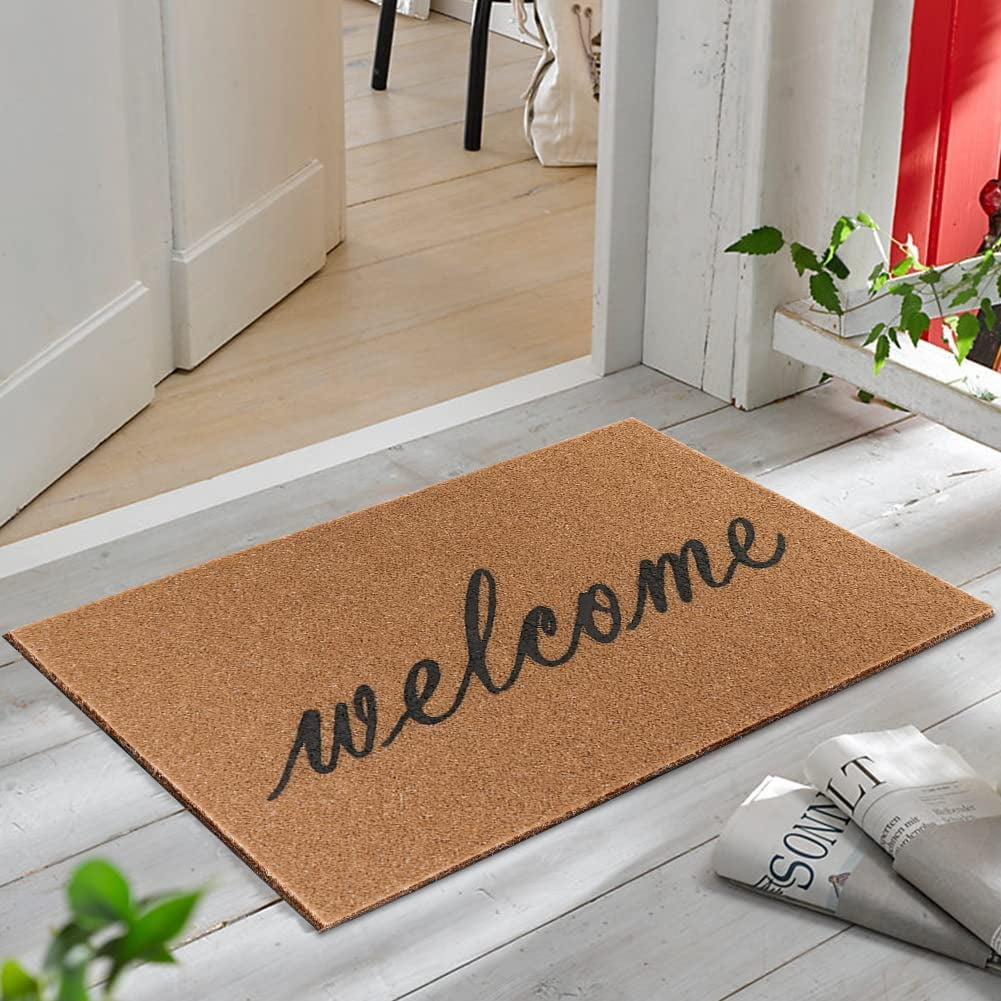 Barnyard Designs 'Oh Hello, See Ya' Doormat Welcome Mat for Outdoors, Large Front  Door Entrance Mat, 30x17, Brown