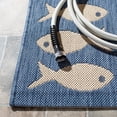 thumbnail image 5 of SAFAVIEH Courtyard Tranter Geometric Fish Indoor/Outdoor Area Rug, 5'3" x 7'7", Blue/Beige, 5 of 13