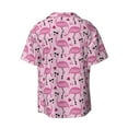 thumbnail image 2 of Xecao offers the Cute Watermelon Flamingo for Men's Casual Short-sleeved Shirt, a button-up collared shirt with a pocket, perfect for beach vacations and yacht travel in the 4X-Large size., 2 of 7