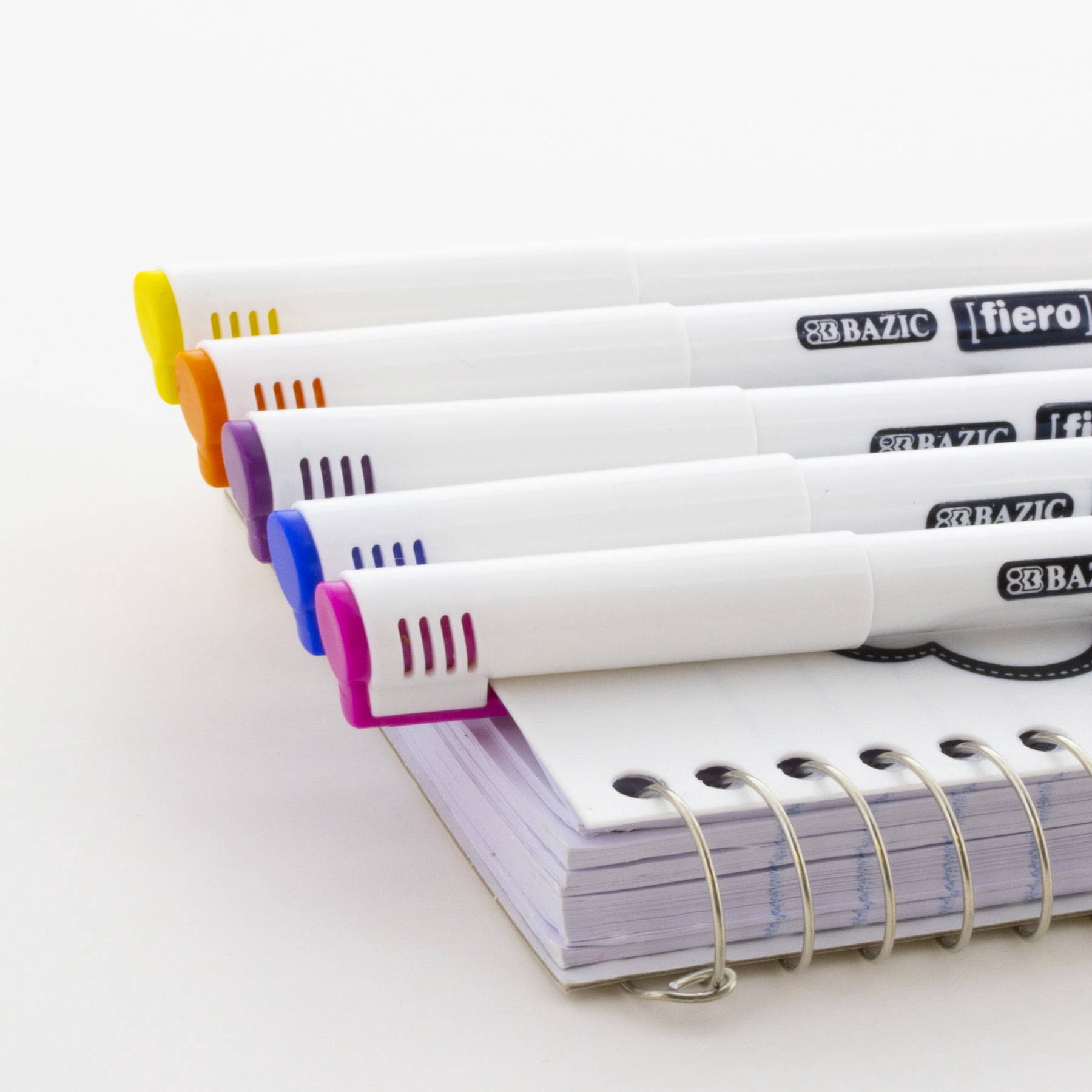 BAZIC Fiero Red Fiber Tip Fineliner Pen, 0.4mm Extra Fine Tip (4/Pack), 24-Pack
