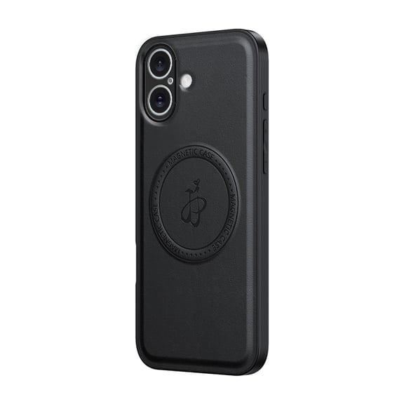 for iPhone 16 Plus Case Magnetic Bracket, Built-in Invisible Kickstand [Compatible with Magsafe] Wireless Charging PU Leather Rugged Protection for iPhone 16 Plus Phone Cases, Black
