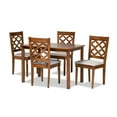 thumbnail image 2 of Baxton Studio Ramiro Modern and Contemporary Grey Fabric Upholstered and Walnut Brown Finished Wood 5-Piece Dining Set, 2 of 7