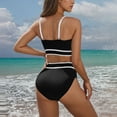 thumbnail image 4 of Yghzkop Womens Crisscross Back Bikini Set Solid Color Two Piece Swimsuit No Wire Built In Bra Tummy Control Sexy Summer Beachwear, 4 of 4