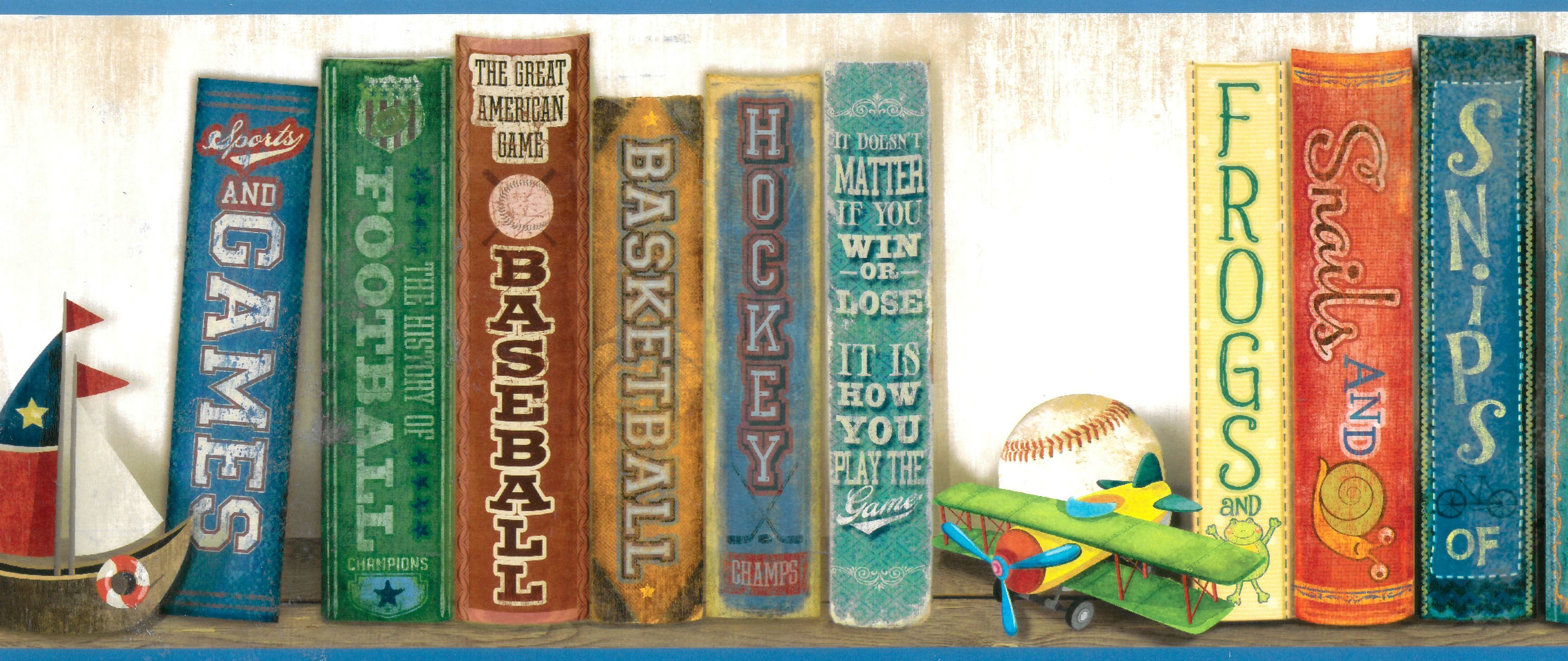 Books Wallpaper Border