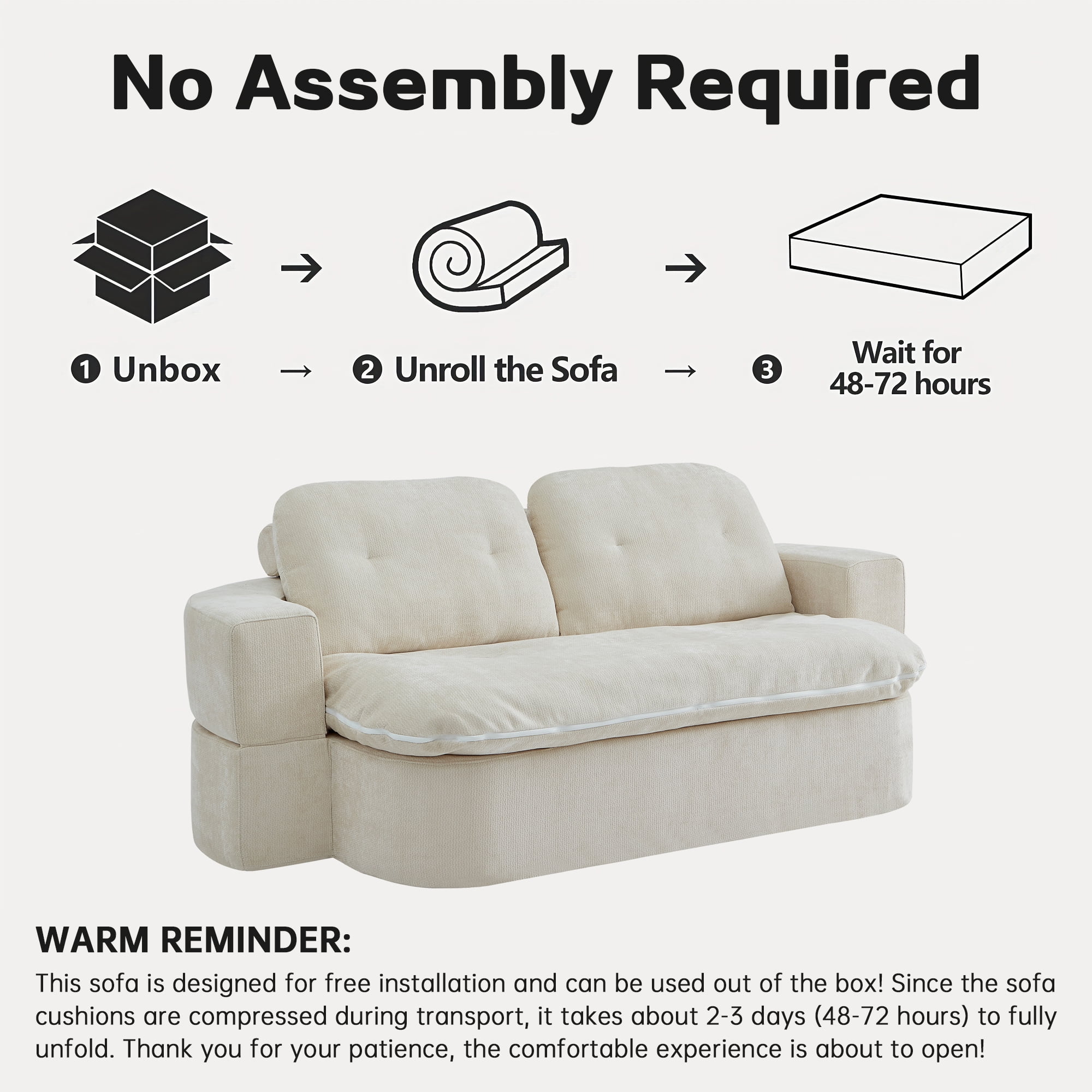 Jopath Sleeper Sofa Bed with 2 Pillows,Corduroy Convertible Futon Sleeper Sofa Couch,Modern Floor Sofa Bed,Folding Mattress for Living Room,Small Spaces,Cream