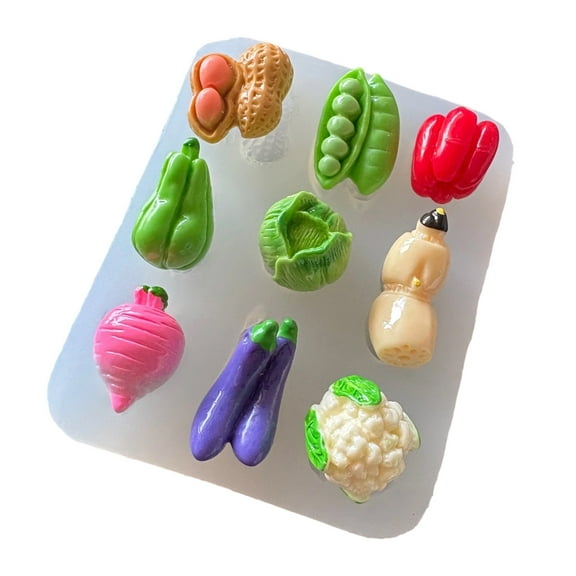Reusable Kitchen Vegetable Fruit Shape Craft Mold Silicone Handmade Molds for Epoxy Resin Art Chocolate Candy Decoration
