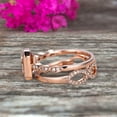 thumbnail image 2 of Glaring 1.50 Carat Morganite Engagement Ring Solid 10k Rose Gold Promise Ring for bride loop curved Wedding Band Custom Made Sparkling Jewelry, 2 of 5
