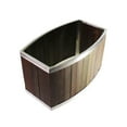 thumbnail image 5 of Leisure Season 9 x 16 Oval Wood Planter with Steel Trim in Dark Brown, 5 of 7