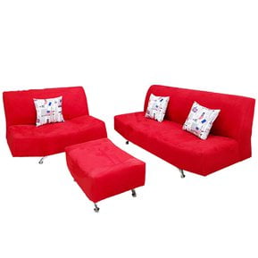 Sala Soho Tu Espacio Muebles 2-1-T Suede Rojo