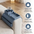thumbnail image 2 of HBK Silicone Couch Cup Holder Tray, Anti-Slip Sofa Armrest Organizer with 5 Pockets for Remote Control and Snacks, Fits Wide Arms, Blue, 2 of 10