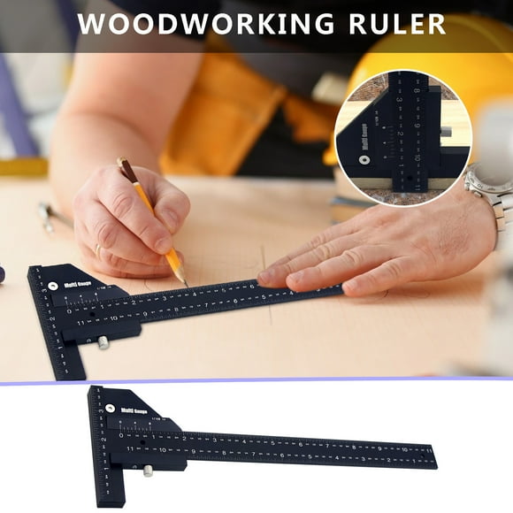 Kcavykas Clearance Sales,Canada DayWoodworking Multifunctional Ruler Aluminum Alloy T-shaped Woodworking Scriber
